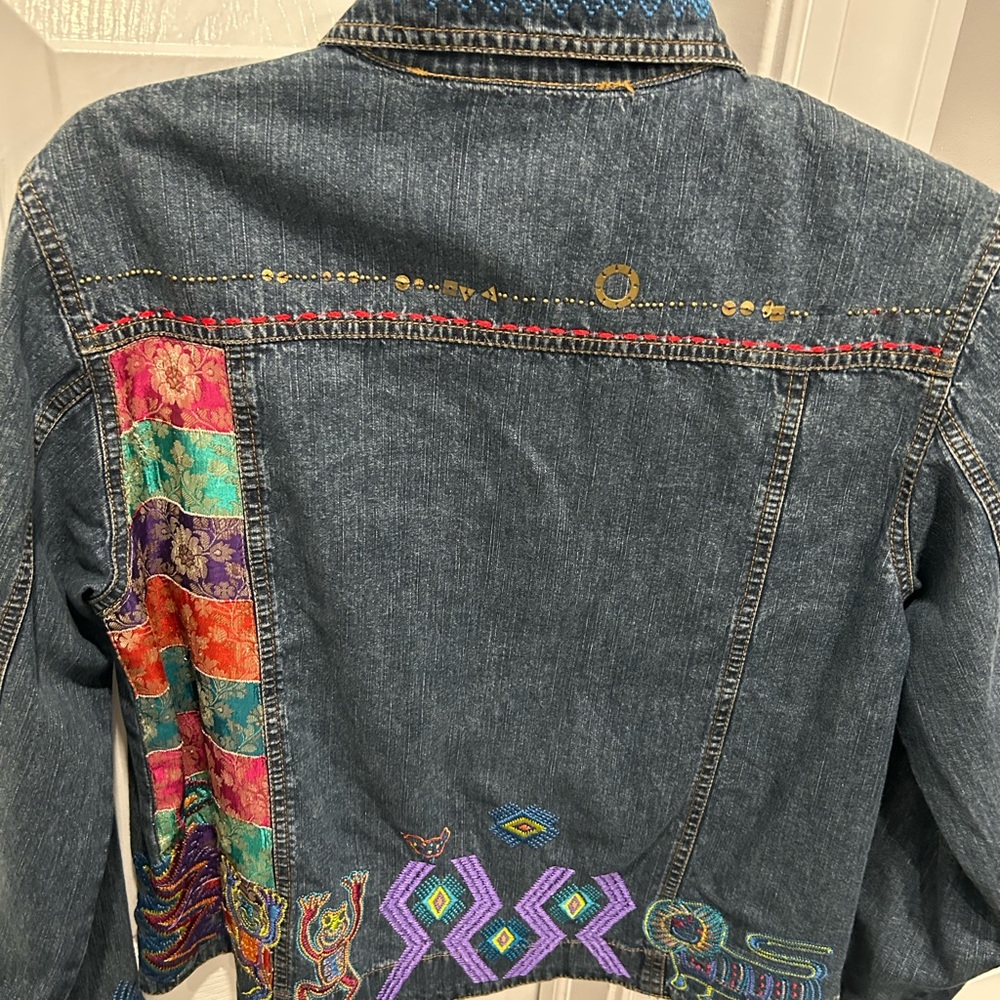 *** Chicos Multi Colored Jean Jacket - image 6